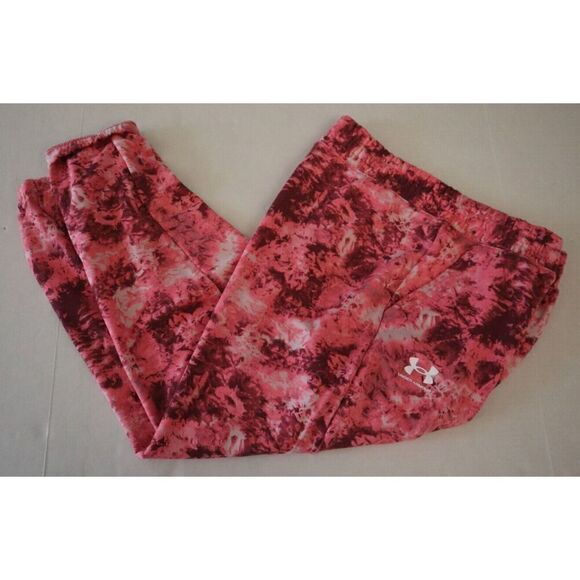 Under Armour 1373040 669 Womens Sz Medium Pink Tie Dye Rival Terry Print Joggers - Picture 9 of 9